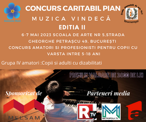Concurs caritabil de pian Muzica vindeca, editia II, 6-7 Mai 2023
